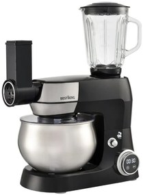 MEGAKOMBO Multifunkčný kuchynský robot BestBerg BBR-1900B + 15dielna sada riadu s mramorovým povrchom BestBerg BBN-1015A / čierna