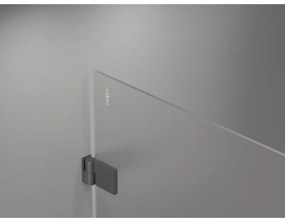 Mexen Lunar-B, Otočné ľavé sprchové dvere 120 cm, 8mm číre sklo, grafitový profil, 832S-120-050-95-00-L