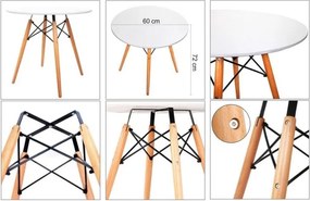 Biely jedálenský stôl OSLO 60x60