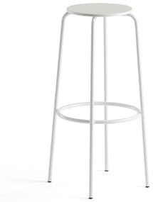 Barová stolička TIMMY, biely rám, biely sedák, V 830 mm
