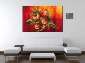 Gario Ručne maľovaný obraz Abstraktné tulipány Rozmery: 120 x 80 cm