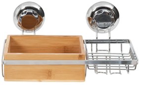 Bambusový nástenný košík s miskou na mydlo Compactor Spa