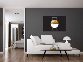 Obraz - Abstrakcia zlatá a čierna N⁰1 (90x60 cm)