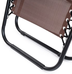 4Home Záhradné plážové polohovacie kreslo Relax, hnedá