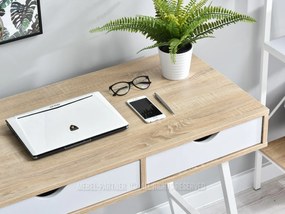 PC stolík Fallon (dub + biela). Vlastná spoľahlivá doprava až k Vám domov. 1109752