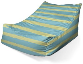 Sablio Sedací vak Lounge Modro-žlté pruhy - 80 x 95 x 50 cm