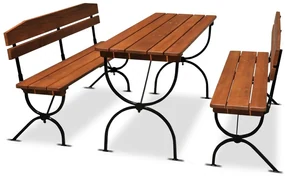 Pivná súprava Bayern Premium, 3 diely, rozmery stola: 180 × 60 × 79 cm