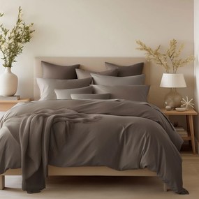 SATÉNOVÉ OBLIEČKY SATYNLOVE CLASSIC 200X220 CM, 2KS 70X80 CM TMAVOHNEDÉ