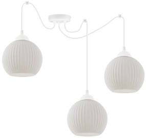 Závesné svietidlo Riffle Round Spider, 3x biele sklenené tienidlo, w