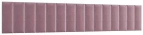Set 15 čalúnených panelov Quadra 300x60 cm (ružová). Vlastná spoľahlivá doprava až k Vám domov. 1052003