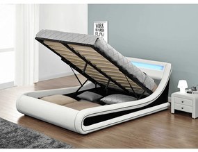 Manželská posteľ 180 cm Milda (s roštom, úl. priestorom a LED). Vlastná spoľahlivá doprava až k Vám domov. 808749