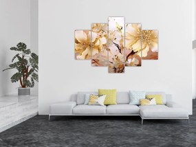 Obraz - Zlaté kvety (150x105 cm)
