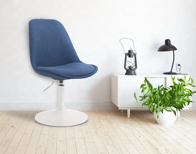 Stolička Maverick W - látka, podnož kov biela matná - Modrá