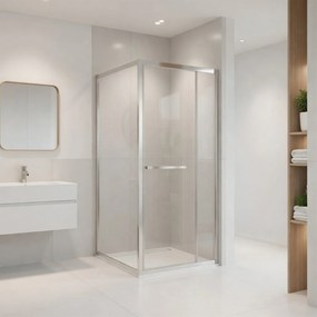 Novoterm Štvorcový sprchový kút NV-Heidi CHR SQ 80x80 chróm/transparent - bez vaničky