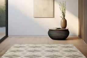 Koberec Angola F914A boho / kosoštvorce, antracitový / sivý