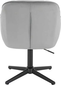 LuxuryForm DESIGN Stolička AVOLA VELUR na čiernom kríži - svetlo šedá