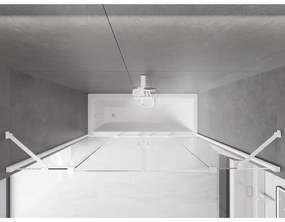 Mexen Velar Duo, 2-krídlová posuvná vaňová zástena 200 x 150 cm, 8mm číre sklo, biely profil, 896-200-000-02-20