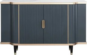Komoda Stilig ST317 150 cm šedomodrá/zlatá