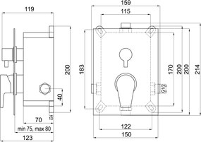 Novaservis Nobless Vision X Podomietková batéria s boxom 2 vývody, chróm, BOX42051R,0