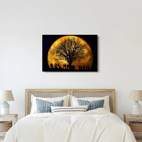 Obraz mesiace a siluet (90x60 cm)