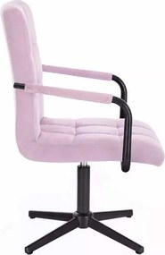 LuxuryForm DESIGN Otočná stolička VERONA BLACK VELUR na čiernom kríži - levanduľová