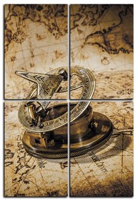 Obraz na plátne - Kompas na mape antického sveta - obdĺžnik 7999FD (120x80 cm)