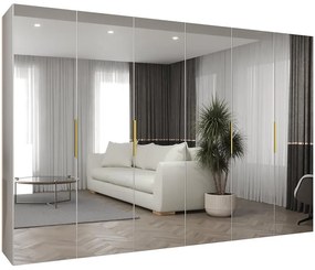 Skriňa Marbella III 300 biela/zlatá