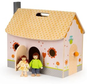 Drevený otvorený domček pre bábiky | Ecotoys