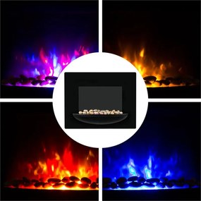 Klarstein Feuerschale, elektrický krb, 1800 W, nástenný, ilúzia plameňov, dekoračné kamene, čierny