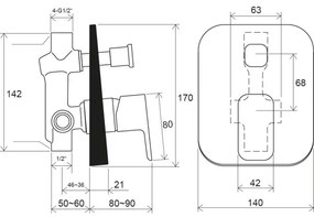 Ravak X070156 - Sprchová batéria pre podomietkovú inštaláciu FREE čierna