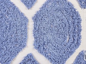 Bavlnená taburetka 40 x 40 cm béžová/modrá ROJHAN Beliani