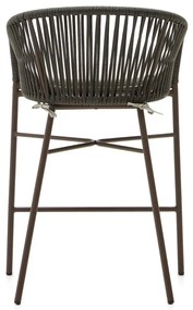 Zelená kovová/polstrovaná záhradná barová stolička Yanet – Kave Home