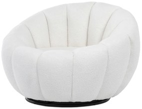 Otočné kreslo Bouclé WT2, biela