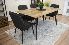 TRENDIE Zamatová stolička OSLO čierna