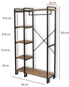 Stojan na šaty Rex Atlantic Pine and Black