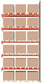 Paletový regál ULTIMATE, prídavná sekcia, 18 paliet, 6000x2750x1100 mm