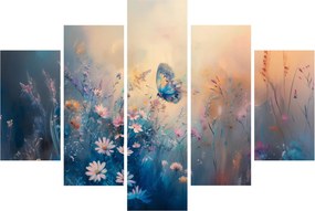 Obraz - Lúka s motýľom (150x105 cm)