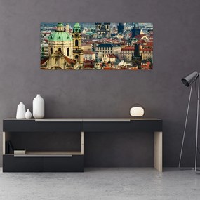 Obraz - Panorama Prahy (120x50 cm)