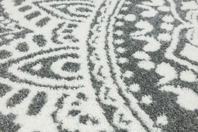 Koberec Lima G757A mandala, krémový / sivý kruh