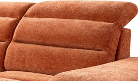 Rohová sedačka Kornelia, terakota štruktúrovaná tkanina, ľavý roh