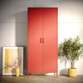 Šatníková skriňa FLAVIO, 800 x 1850 x 450 mm, Modern: červený farba