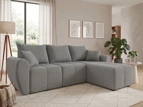 Rozkladacia obojstranná sedacia súprava do L SEVIO 246x145 cm, sivá + 2 vankúšiky ZDARMA