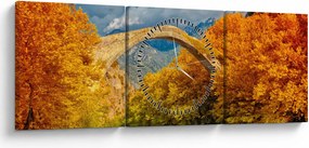Obraz - Konitsa most (s hodinami) (90x30 cm)