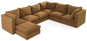 Terakotová rohová pohovka (pravý roh/do tvaru "U") Manao – Makamii