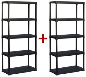 ArtPlast Plastový regál TEMPO 1+1 ZADARMO, 1760 x 800 x 400 mm, 5 políc