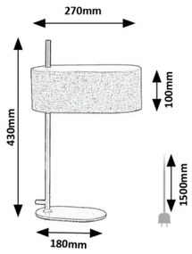 Rabalux 74241 - Stolná lampa NARMIN 1xE14/40W/230V