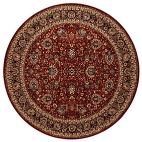 Koberec KASHQAI 4362 300 ornament, bordový / čierny kruh