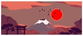 Obraz - Ilustrácie hory Fuji (120x50 cm)