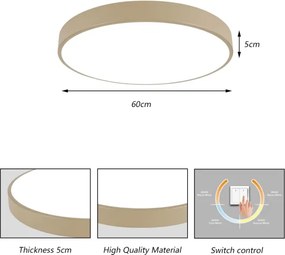 Brilagi - LED stropné svietidlo POOL LED/60W/230V 3000/4500/6000K, priemer 60 cm, béžová