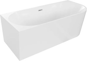 Mexen Mia Rohová Vaňa 170x80, Biela, Chróm Prepad